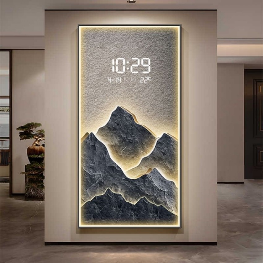 Луксозно светещо арт пано с вграден часовник