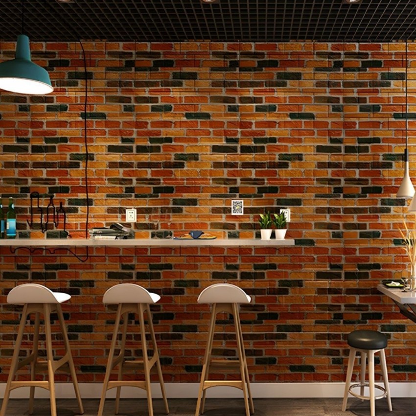 3D релефен самозалепващ тапет Рустик тухла 